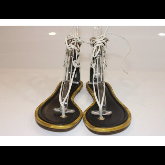 Brian Atwood white leather t-strap gladiator size6 - Picture 7 of 8